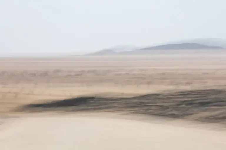 Mountain ridges and sandy landscape near Swakopmund – ICM Photo Art: Earth, Spirit, Wind by Marion Rockstroh-Kruft