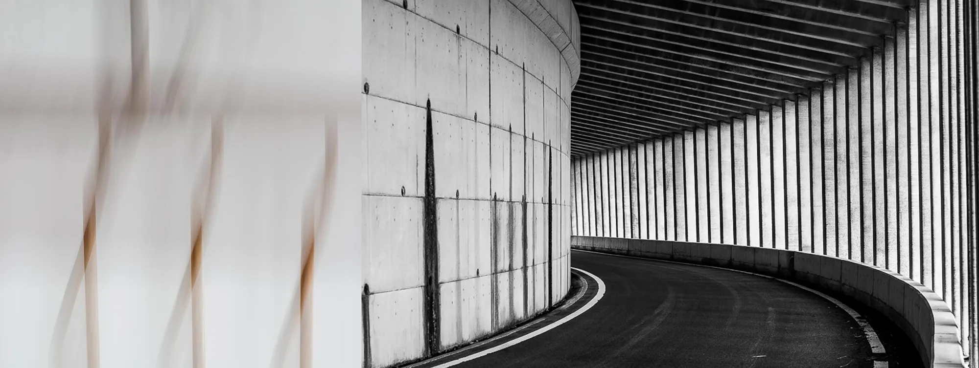 Diptych: Two Worlds – Shikoku: Fragmented Worlds, ICM and black-and-white photography by Marion Rockstroh-Kruft