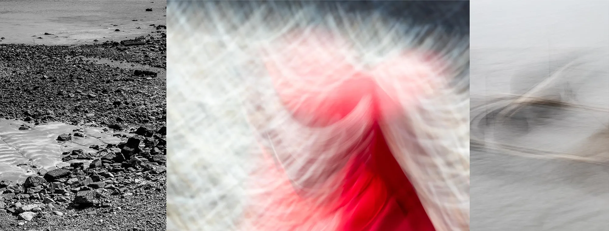 Triptych: The Before – Shikoku: Fragmented  Worlds, ICM and black-and-white photography by Marion Rockstroh-Kruft